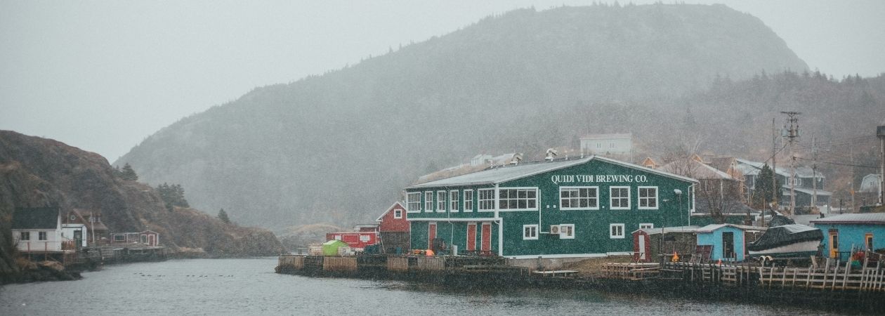 Quidi Vidi Brewery on Snowy Day, Saint Johns, Canada